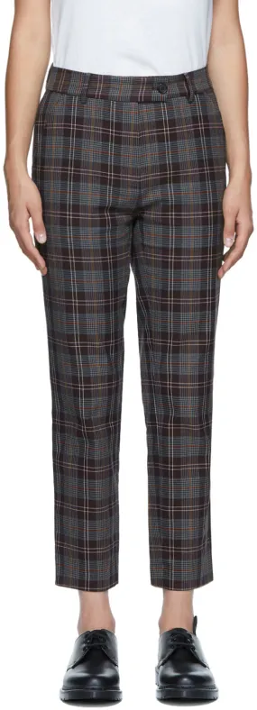 6397 Purple Check Relaxed Trousers