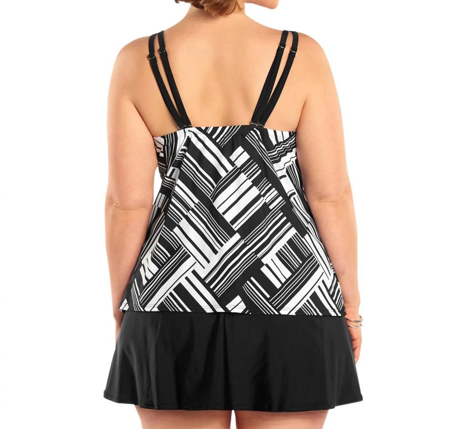 Always For Me - Plus Size Pandora Tankini Top with Matching Tankini Bottom Set
