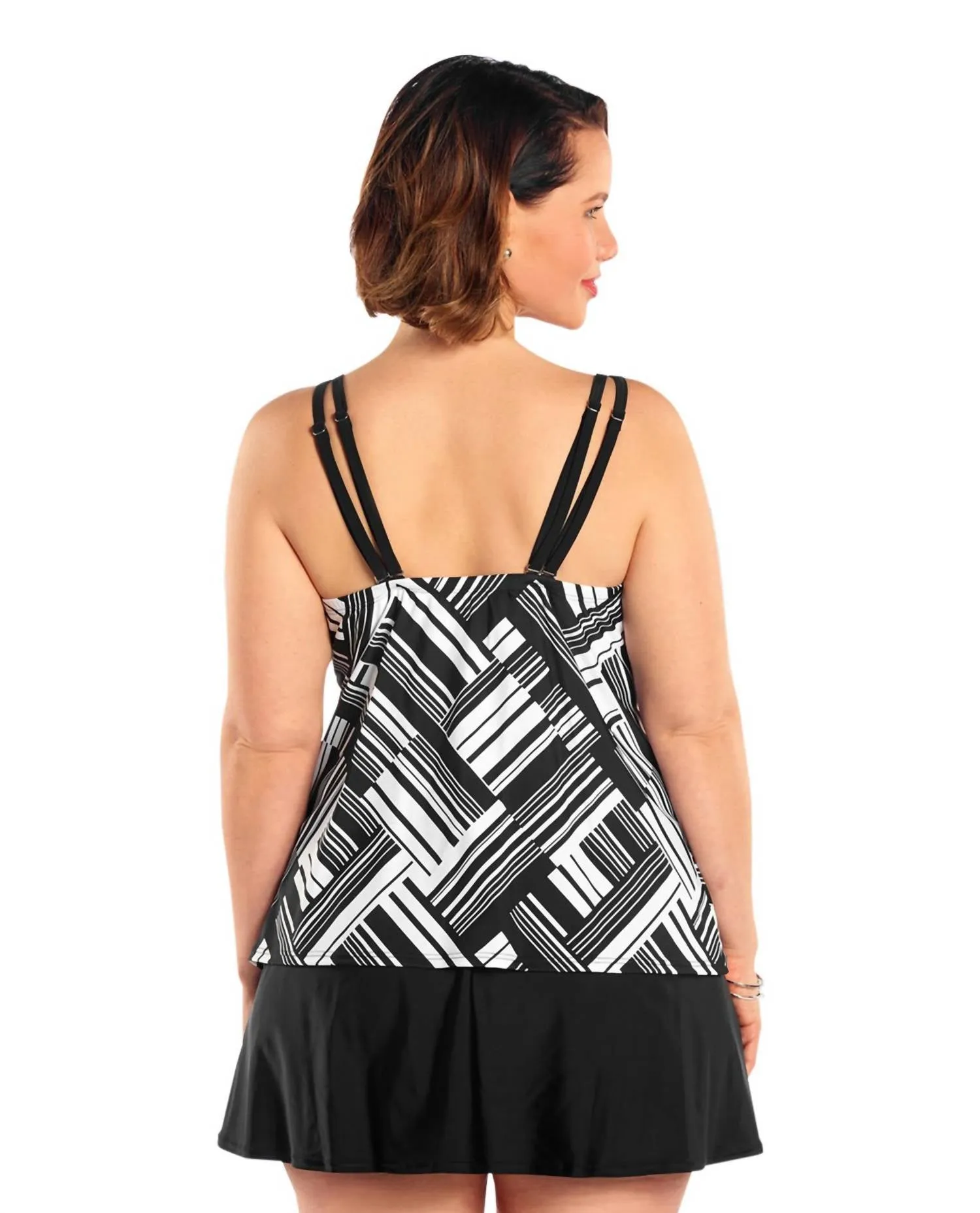 Always For Me - Plus Size Pandora Tankini Top with Matching Tankini Bottom Set