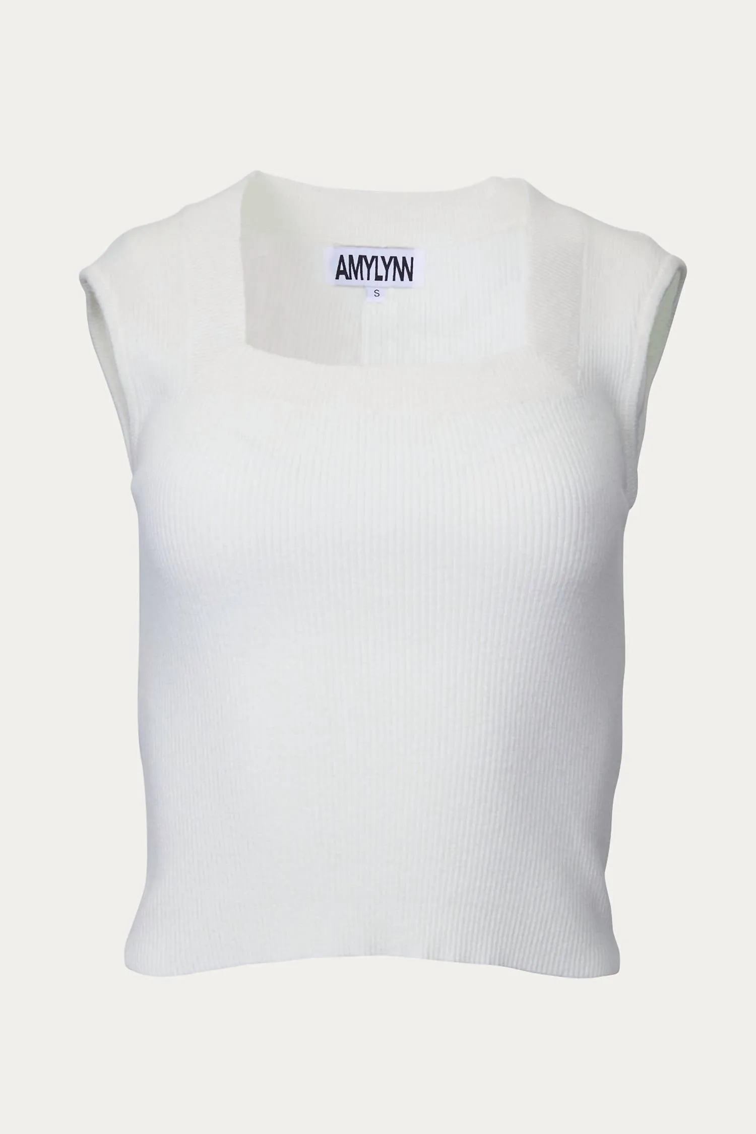 AMARA RIBBED-KNIT SLEEVELESS TOP