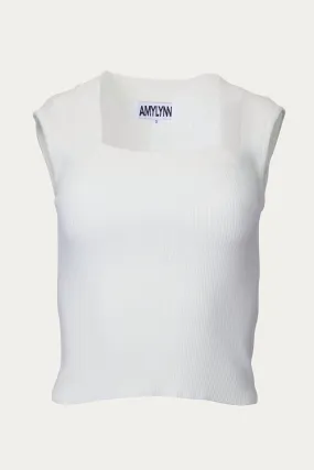 AMARA RIBBED-KNIT SLEEVELESS TOP