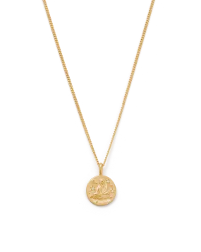 Aquarius Petite Zodiac Necklace - Gold