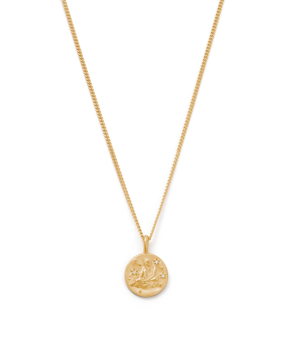 Aquarius Petite Zodiac Necklace - Gold