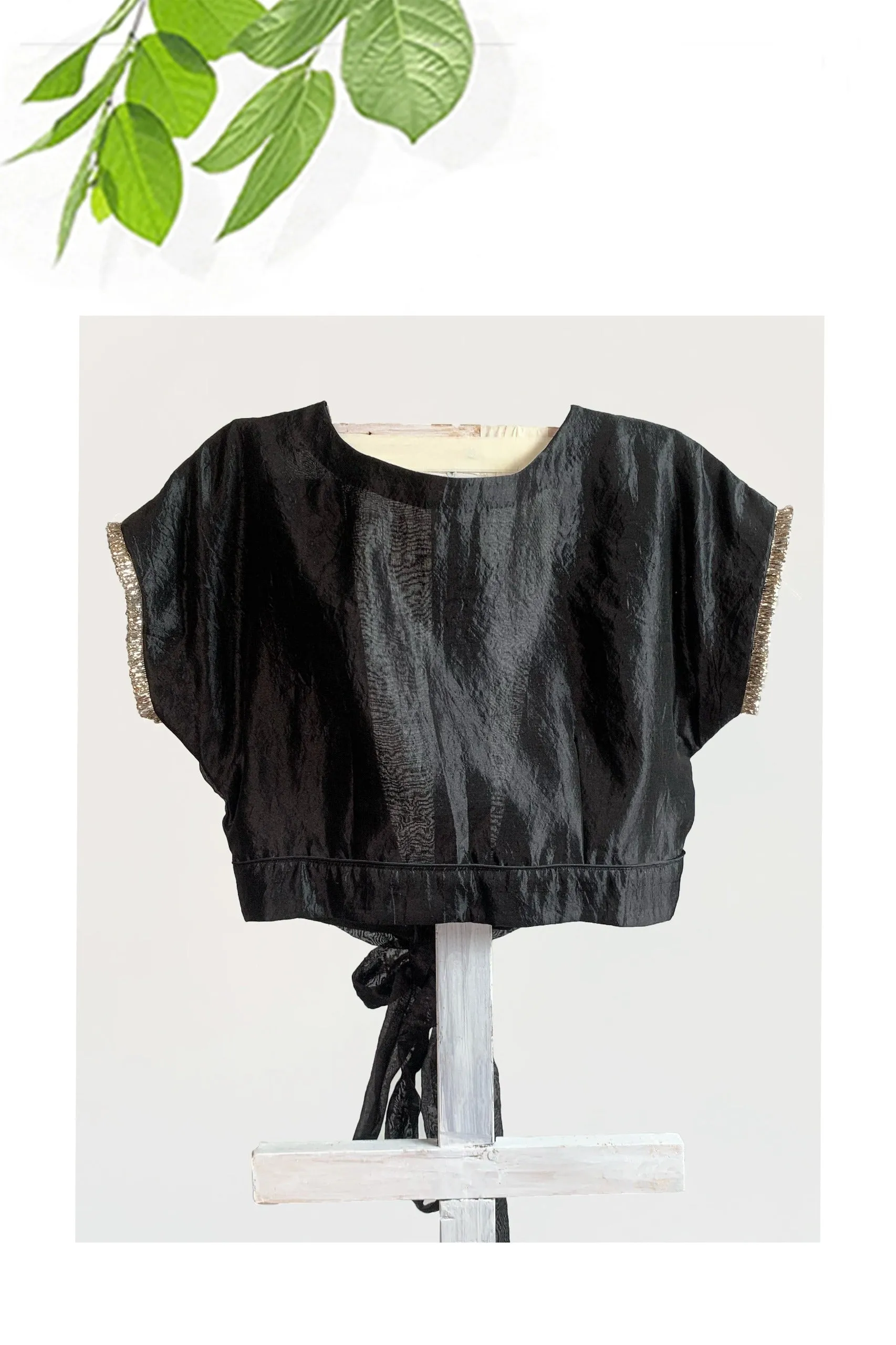 black silk blouse