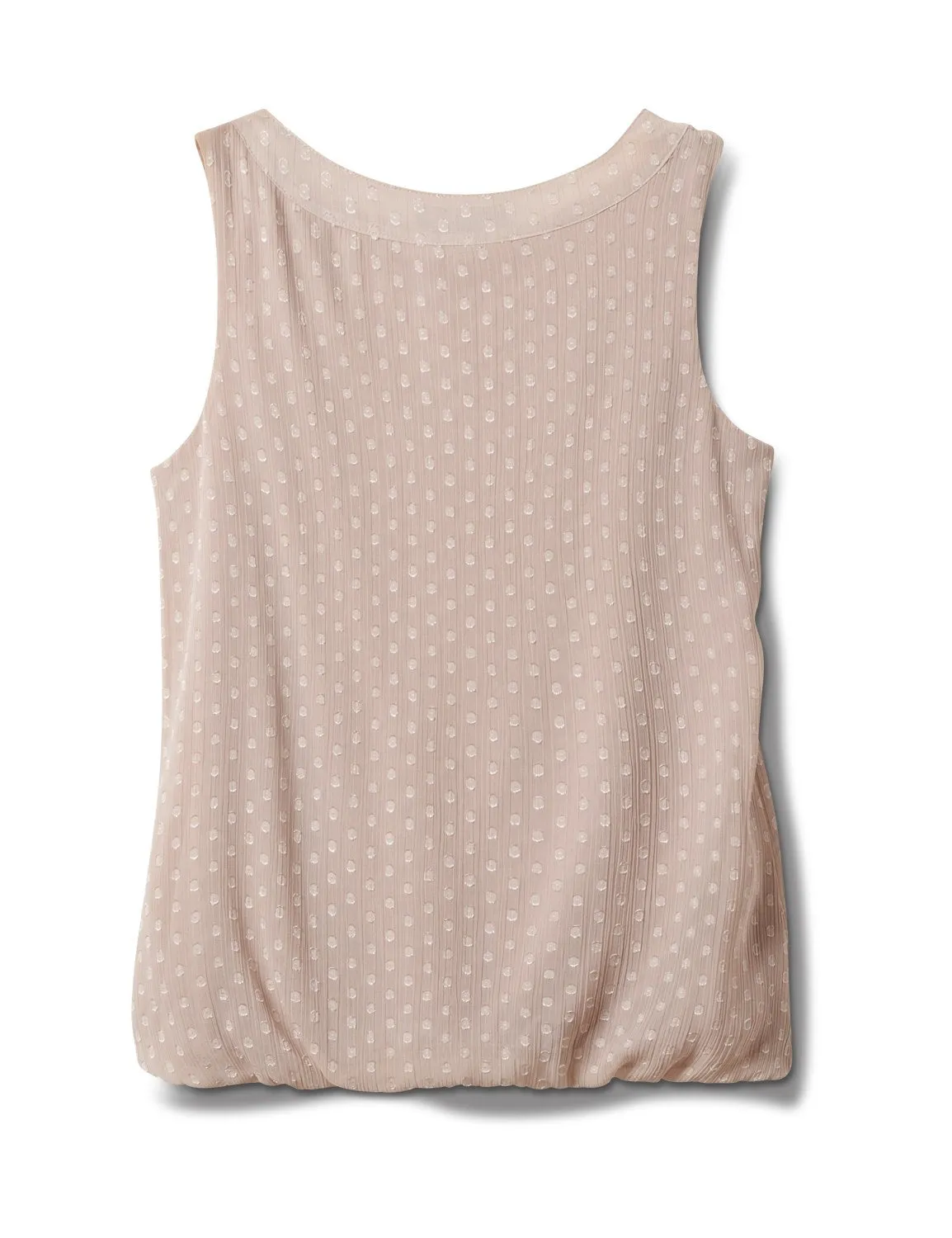 Clip Dot Tie Neck Bubble Hem Blouse