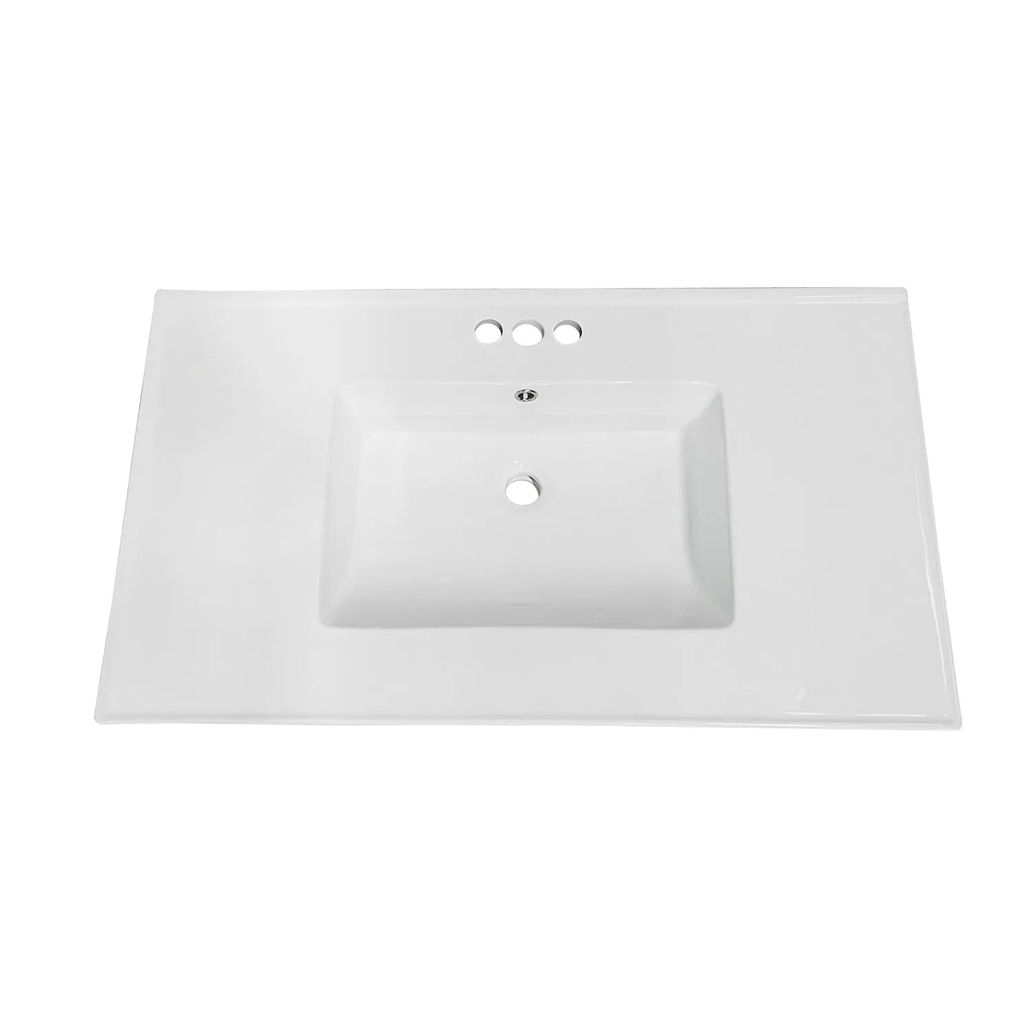 Continental LBT37227W34 37-Inch Ceramic Vanity Sink Top, White