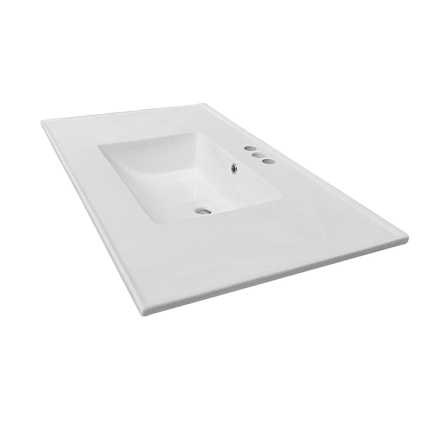 Continental LBT37227W34 37-Inch Ceramic Vanity Sink Top, White