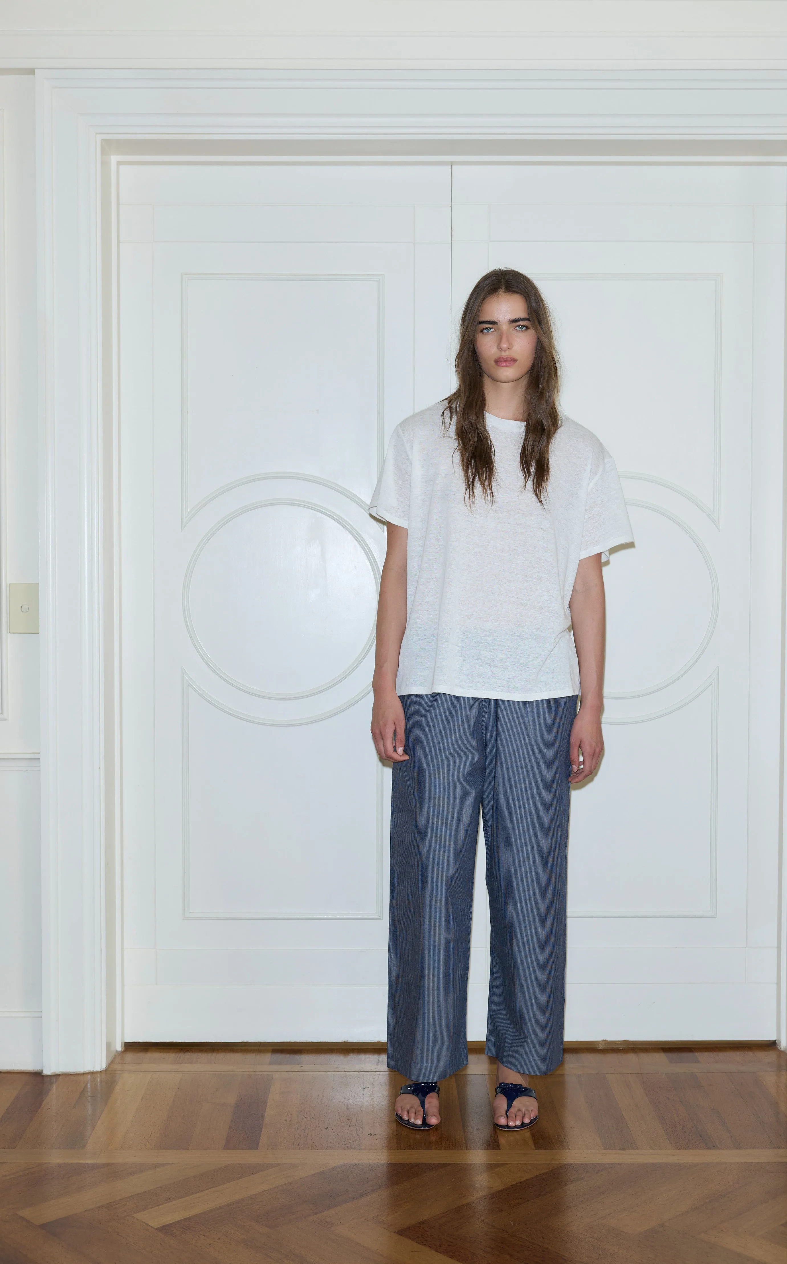 EASE Trouser - Blue Pinstripe