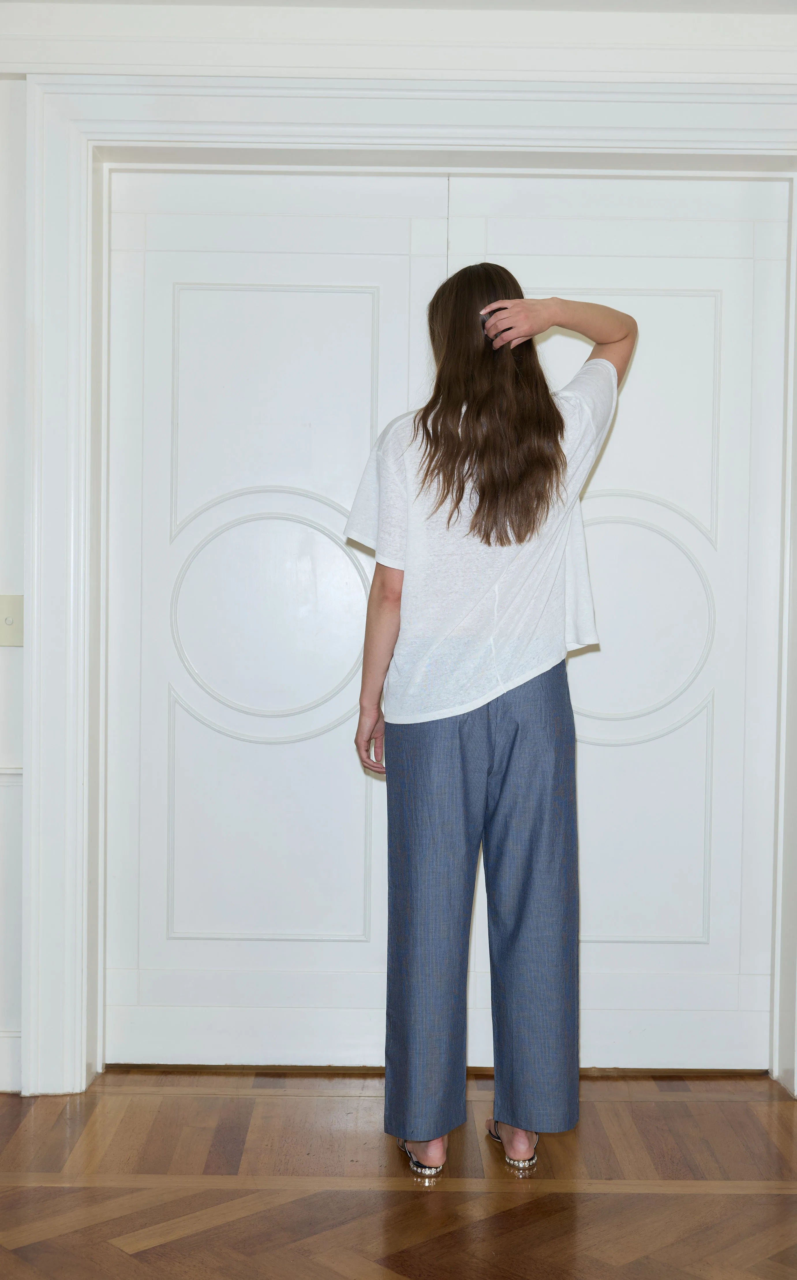 EASE Trouser - Blue Pinstripe