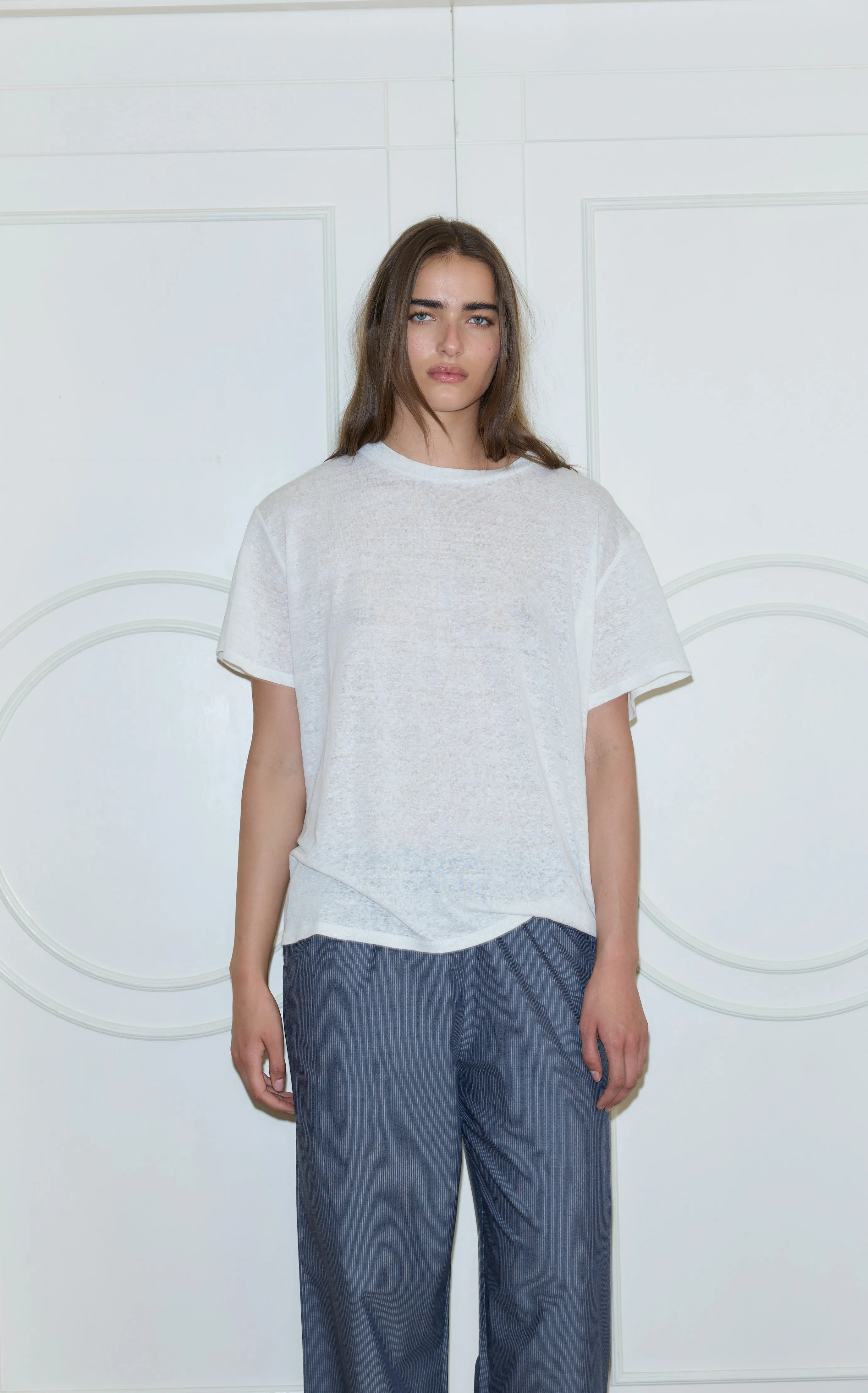 EASE Trouser - Blue Pinstripe