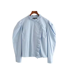 FRILLY POPLIN SHIRT