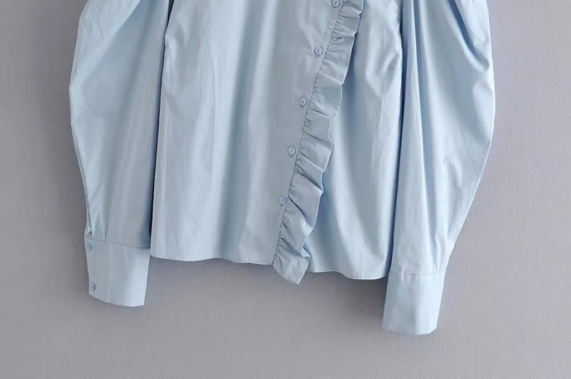FRILLY POPLIN SHIRT