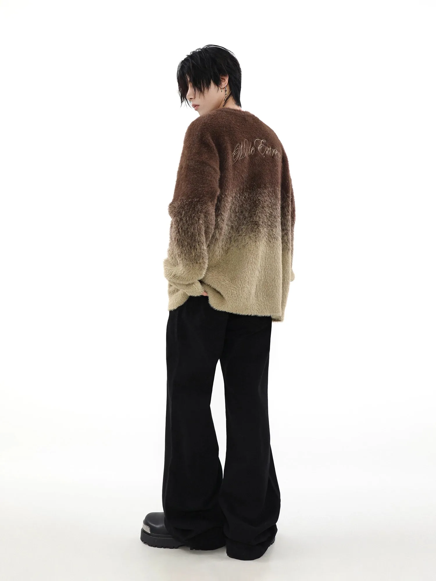 Graduated Knit Oversize Cardigan