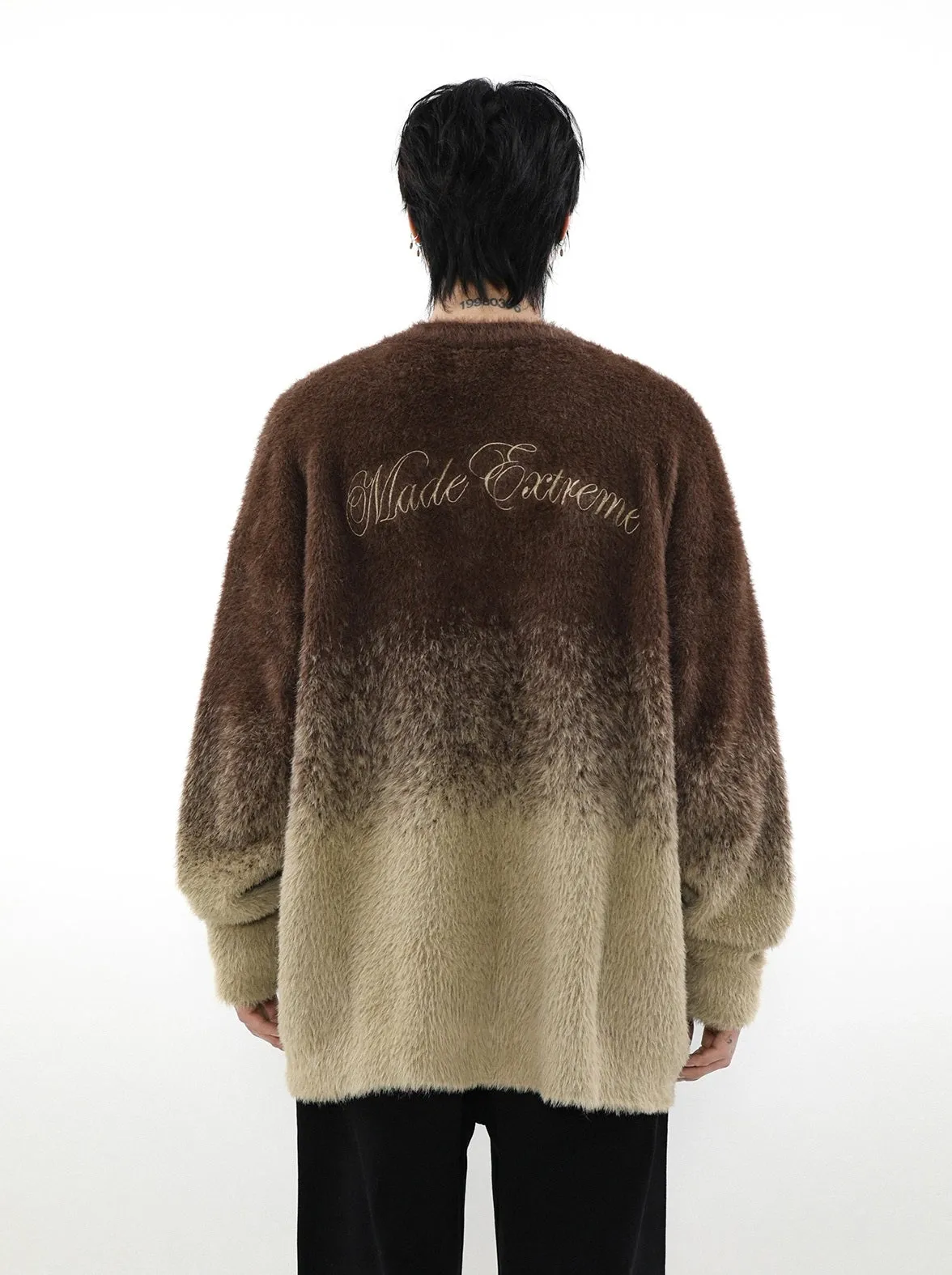 Graduated Knit Oversize Cardigan