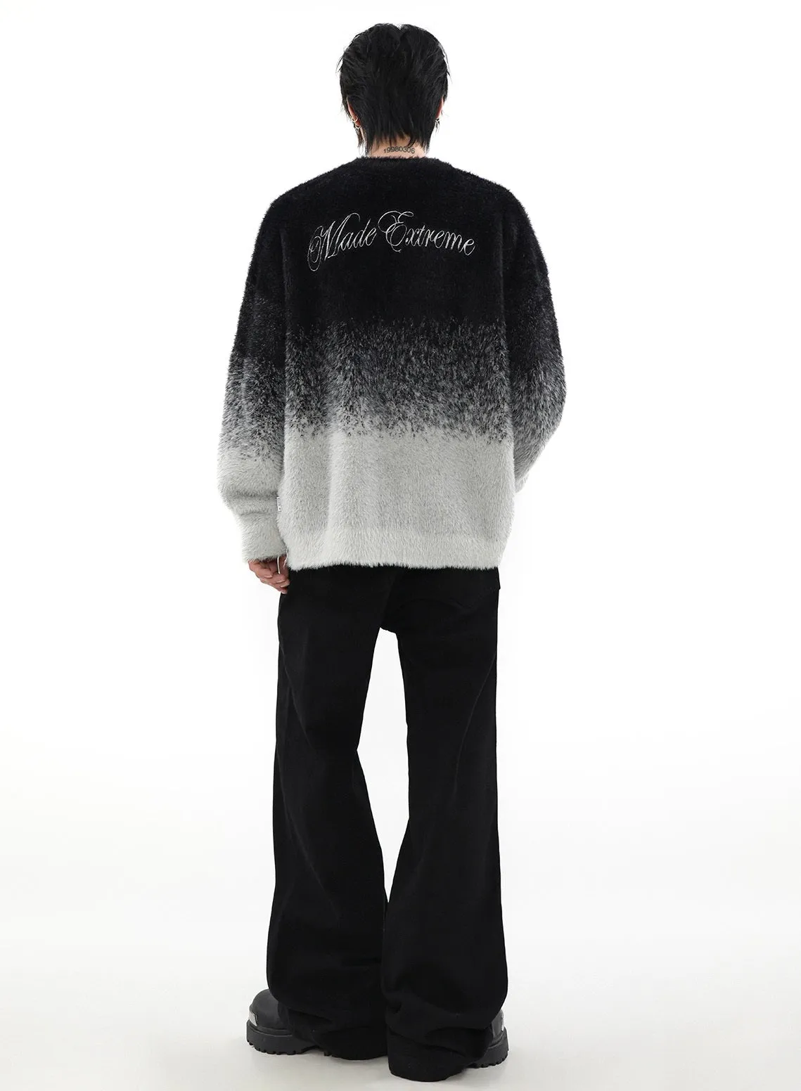 Graduated Knit Oversize Cardigan