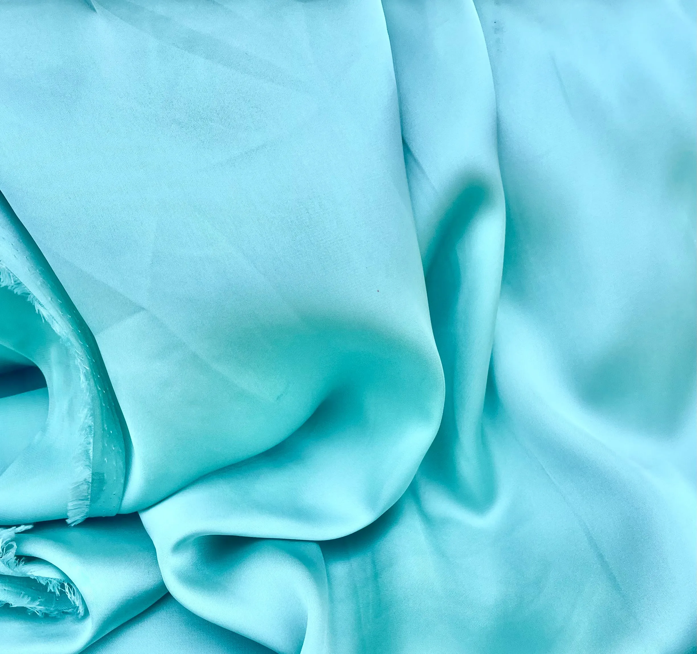 Lightweight satin fabric by the yard -  Light Teal    solid color