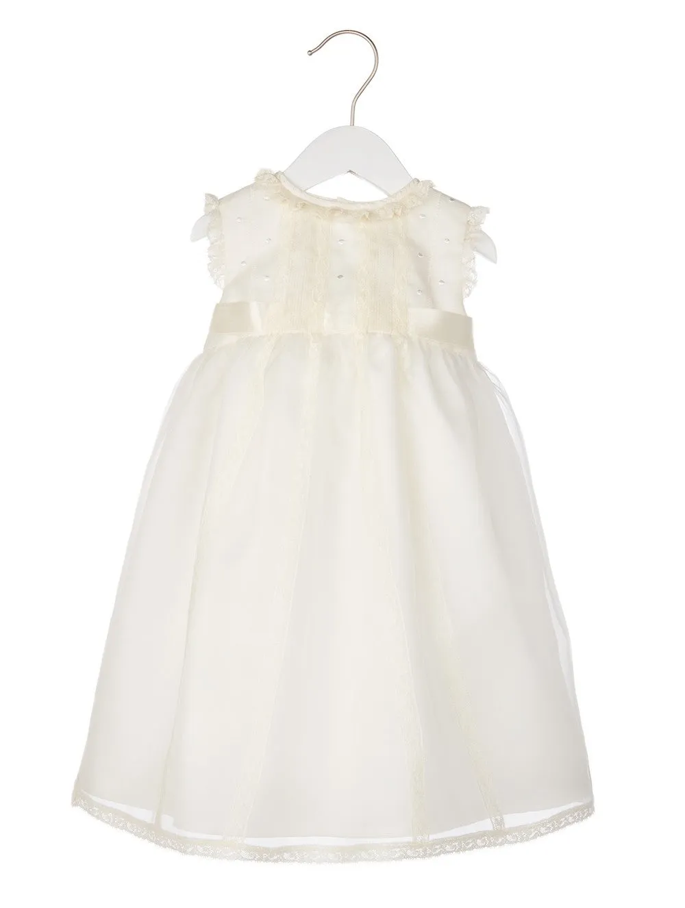 Luli & Me Girls Silk Organza Sleeveless Special Occasion Dress - Ivory
