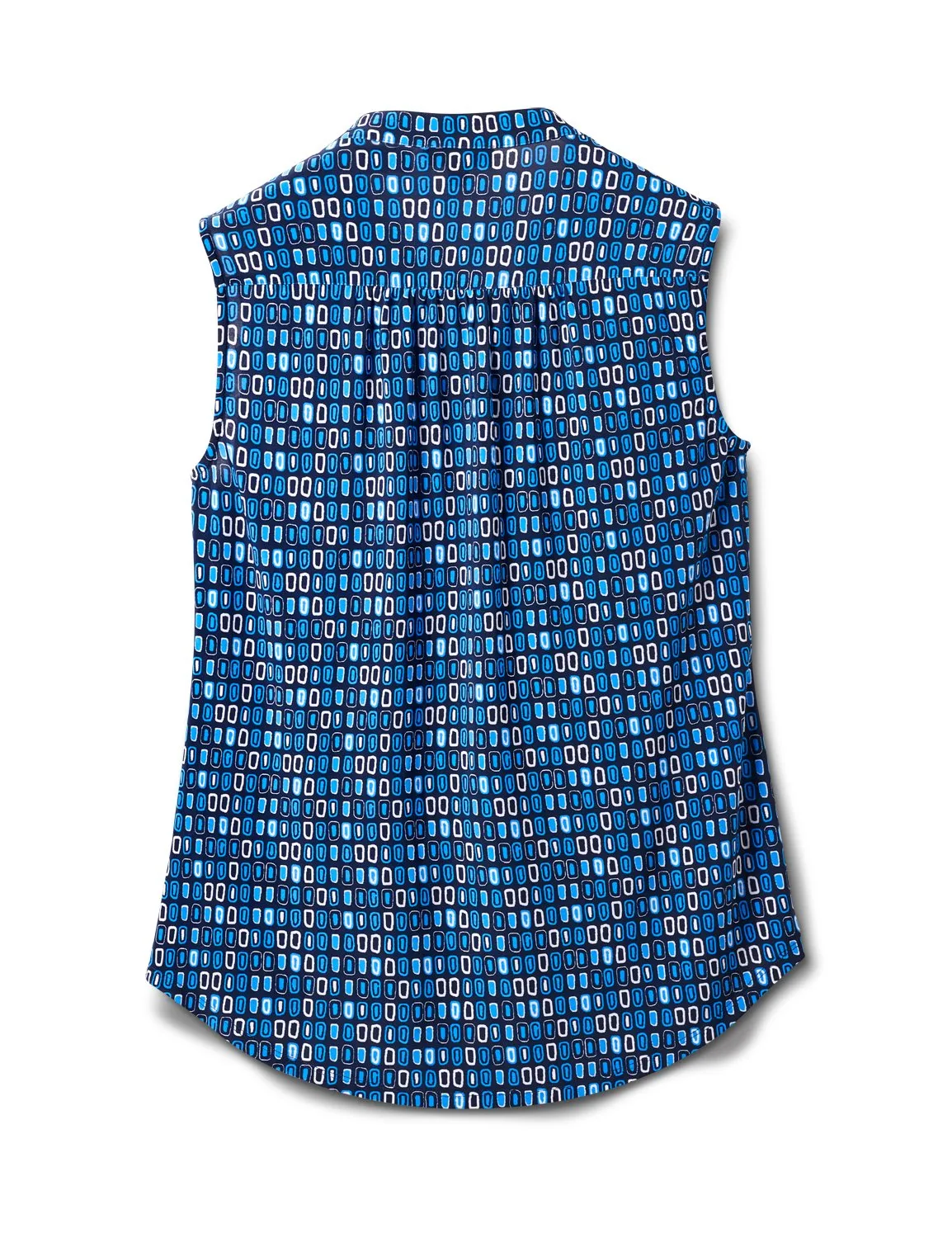 Mixed Geo Sleevless Knit Popover