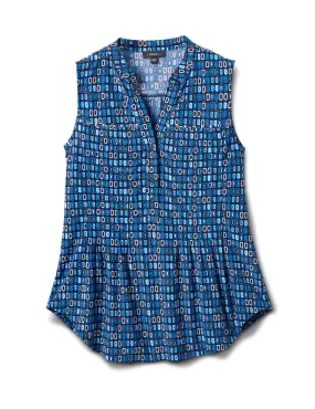 Mixed Geo Sleevless Knit Popover