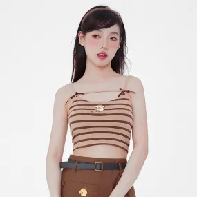 Pompompurin Striped Spaghetti Strap Sleeveless Top