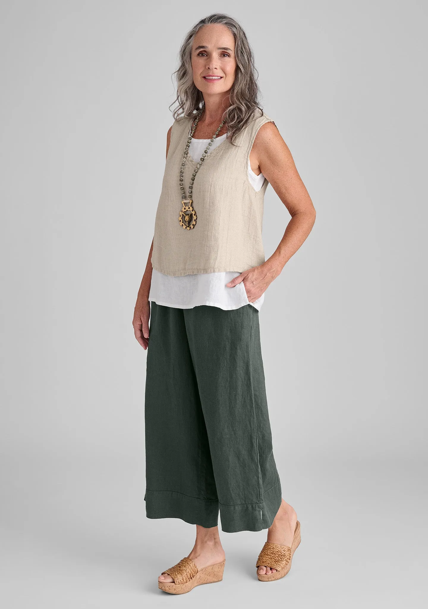 Roxbury Crop - Linen Tank Top