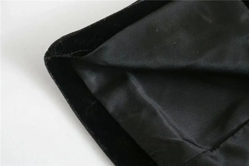 RUFFLED VELVET BLOUSE