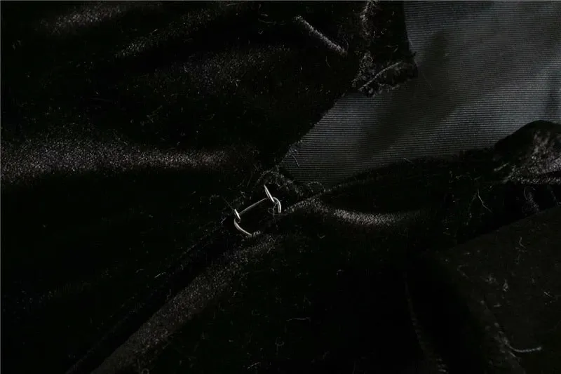 RUFFLED VELVET BLOUSE