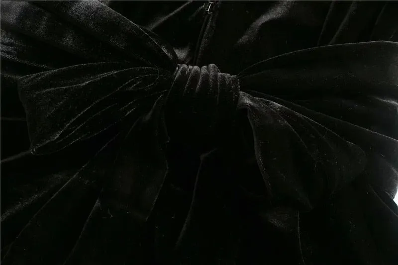 RUFFLED VELVET BLOUSE