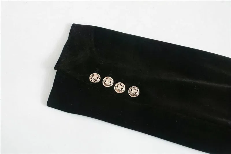 RUFFLED VELVET BLOUSE