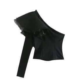 RUFLED CROPPED BLOUSE
