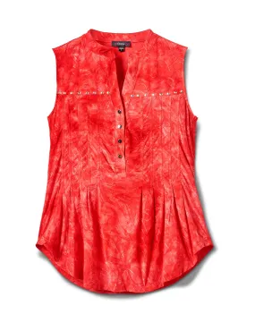 Studded Jaquard Pintuck Popover