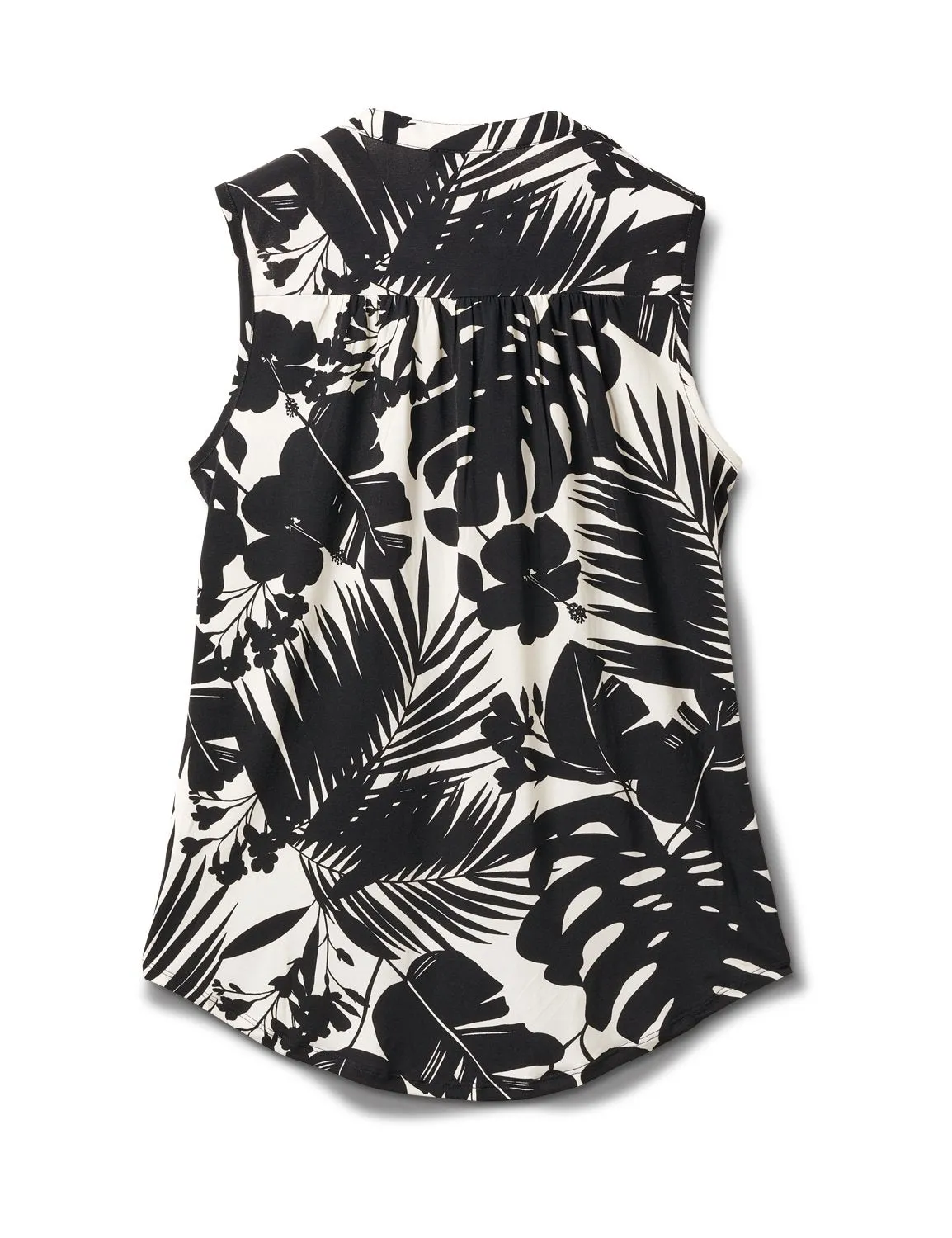 Tropical Floral Sleeveless Knit Popover