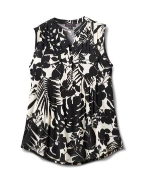 Tropical Floral Sleeveless Knit Popover