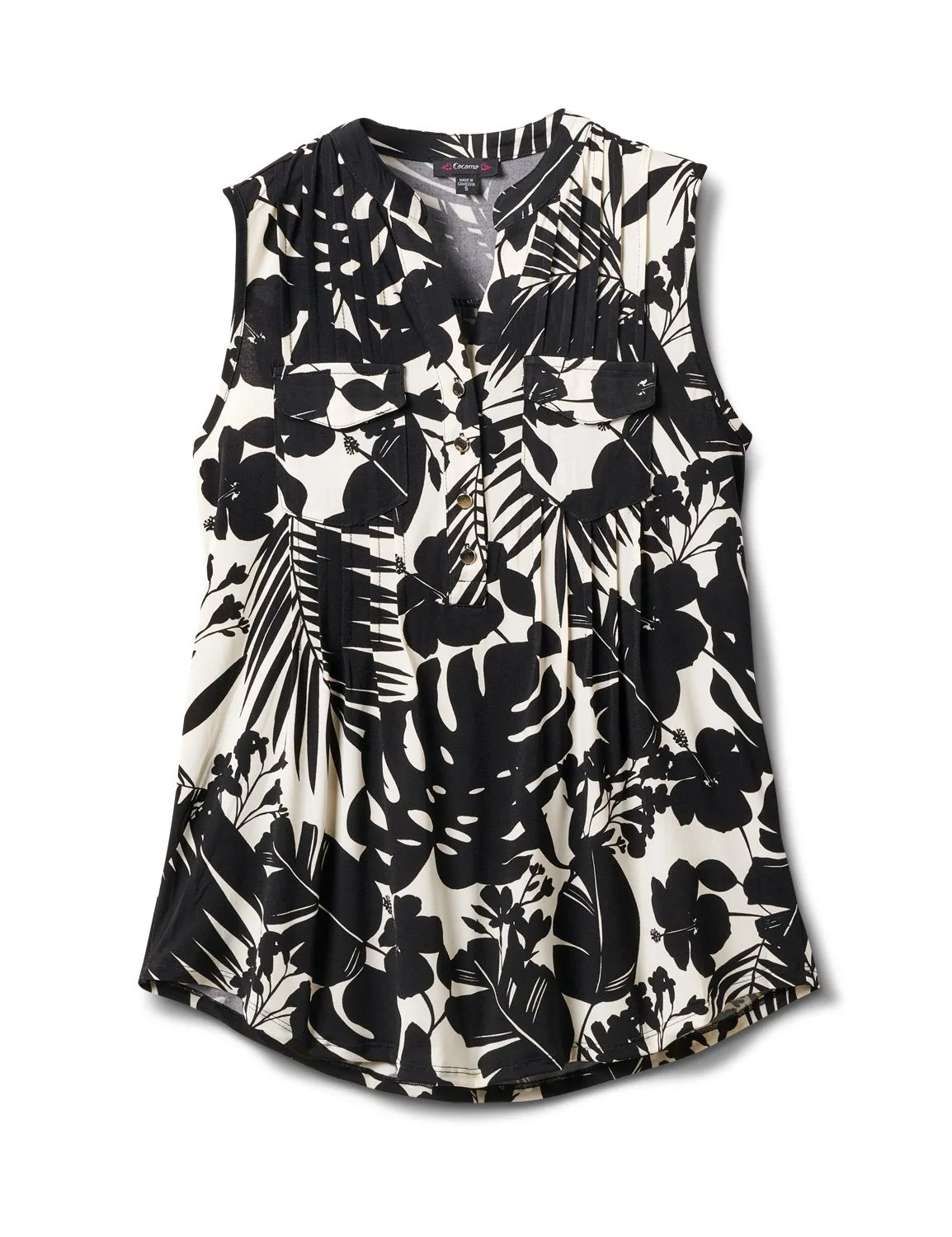 Tropical Floral Sleeveless Knit Popover