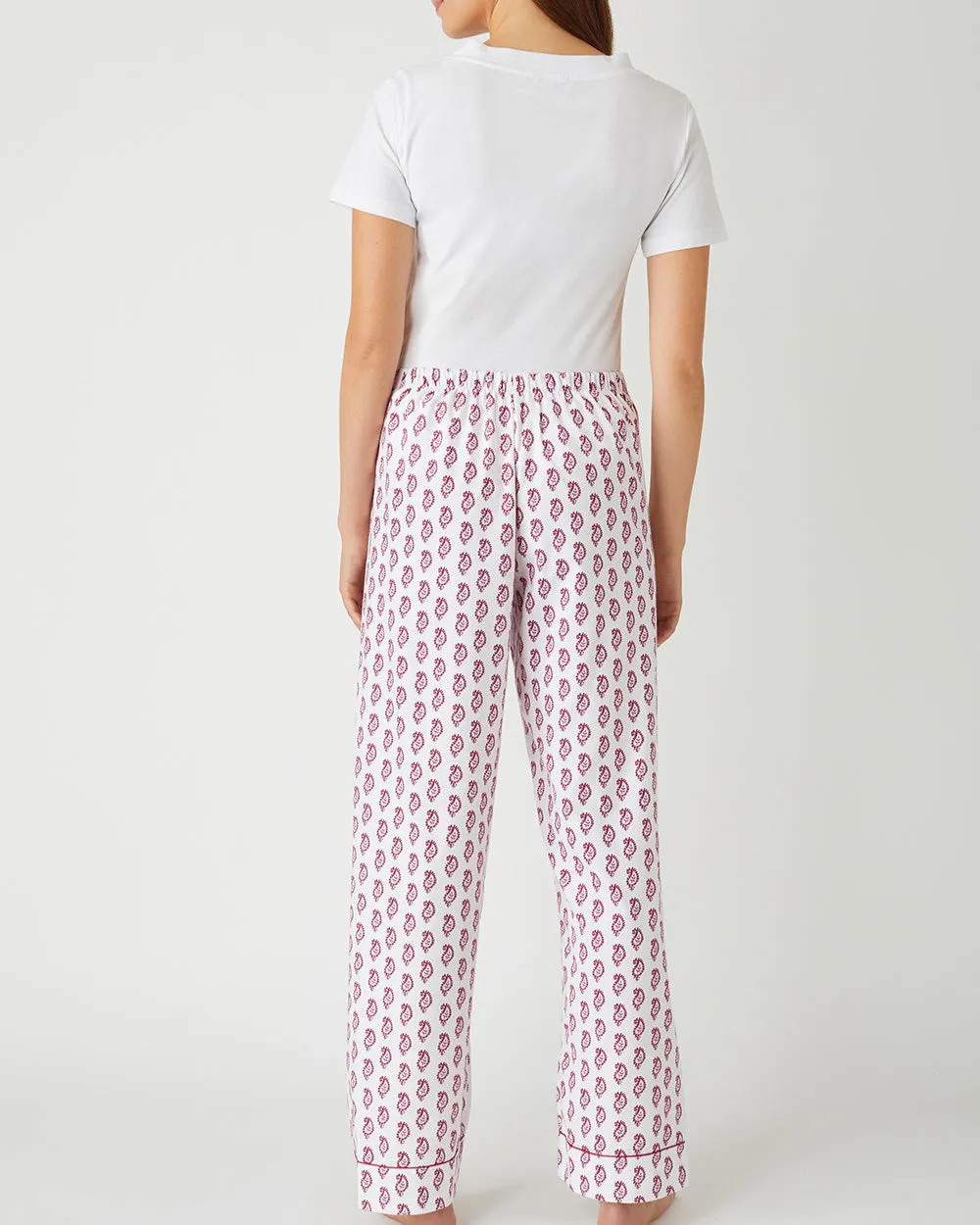 Women's Brushed Cotton Pyjama Trousers - Berry Paisley