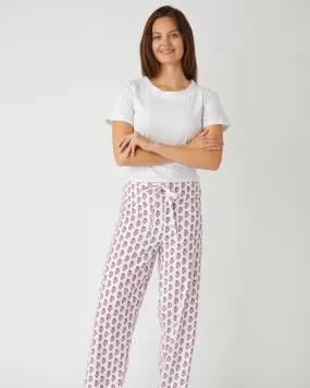 Women's Brushed Cotton Pyjama Trousers - Berry Paisley